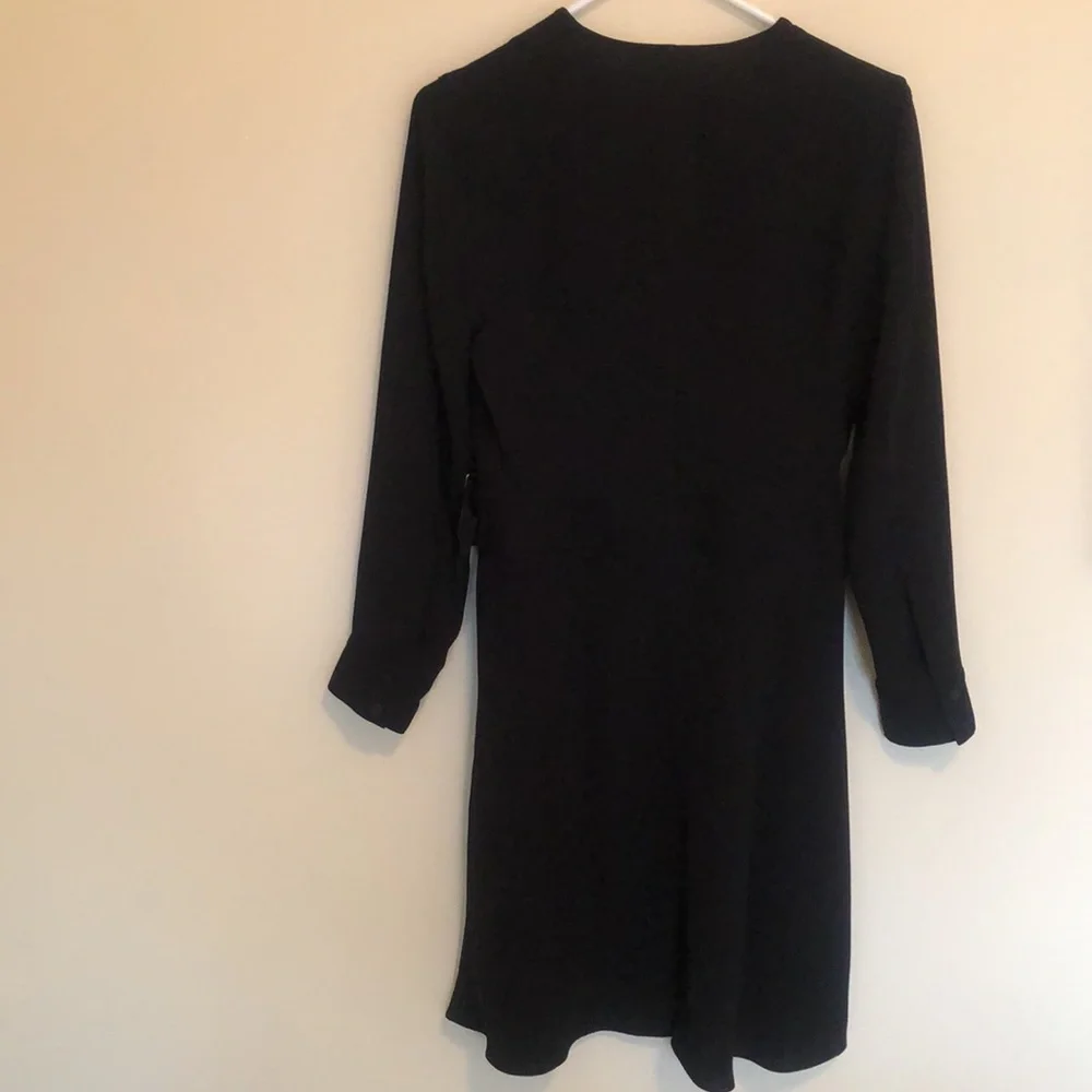 Evan-Picone Black Wrap Dress - 10P - Picture 3 of 10